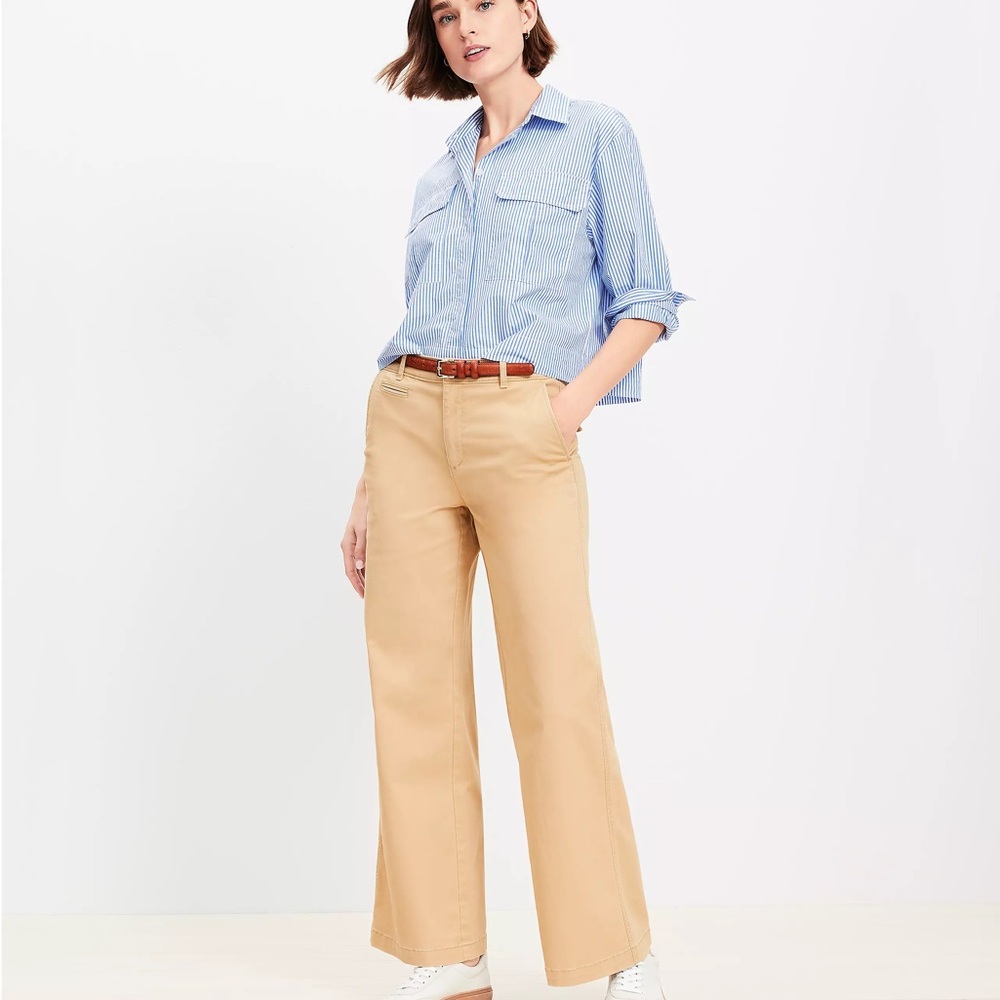 LOFT Women's Tan Flare Jeans